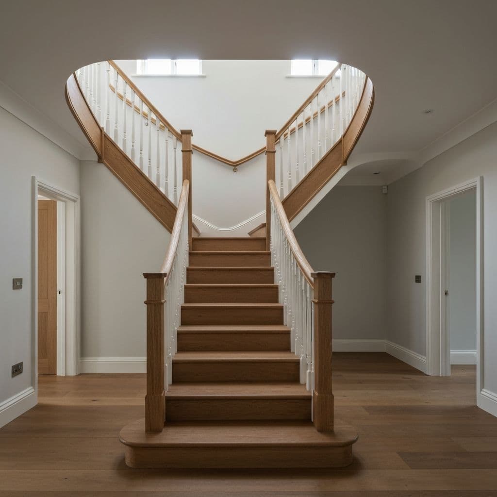 Timber staircase installation detail by T Lefort Carpentry